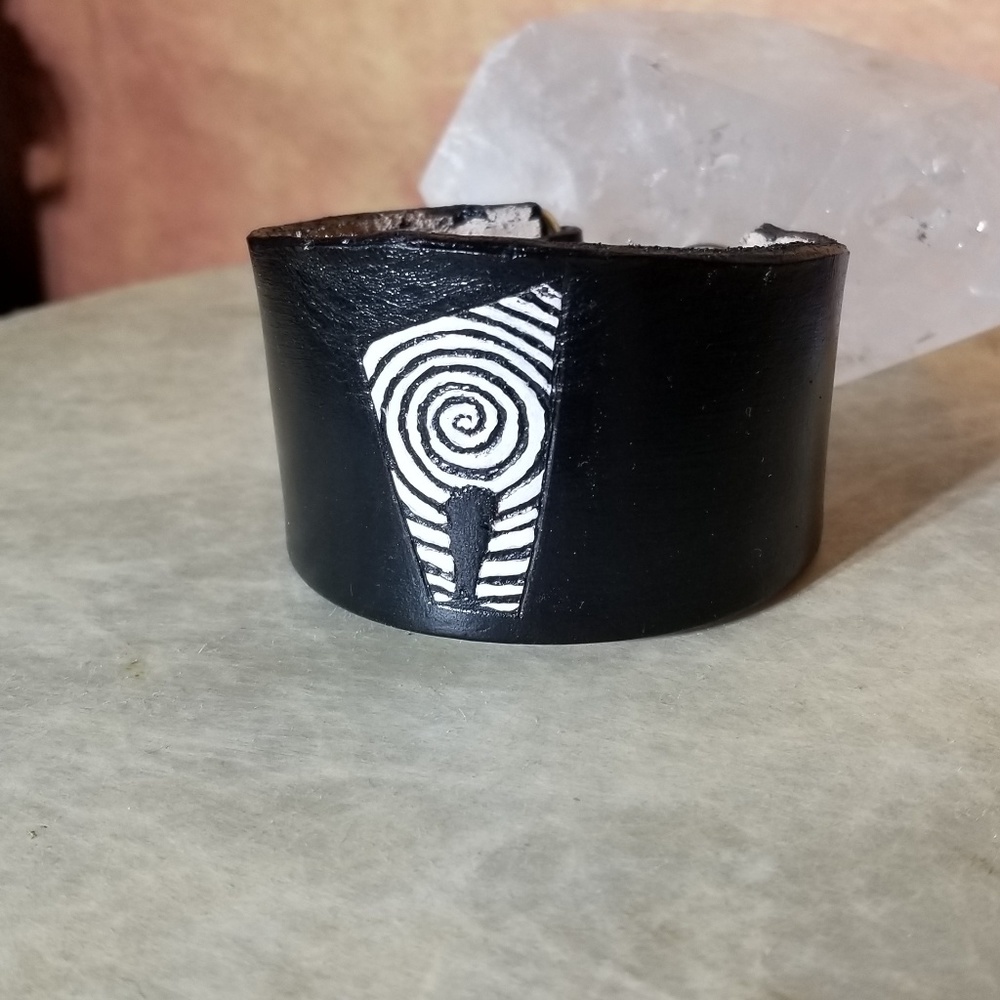 Leather bracelet ft. Tim Burton design